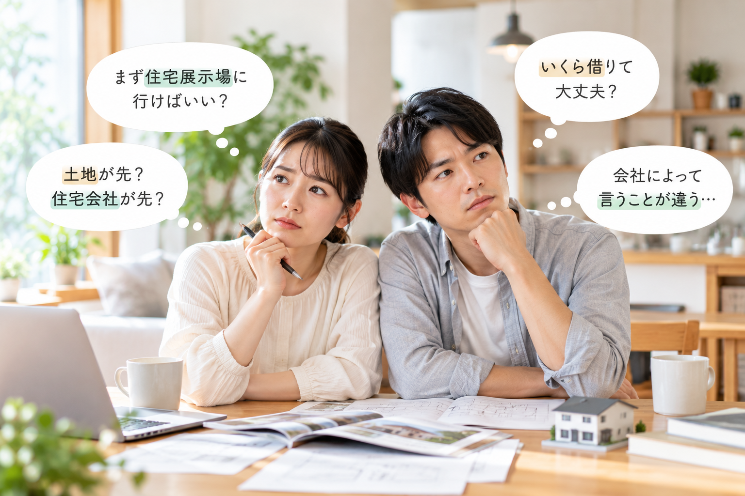 家づくりについて悩むご夫婦