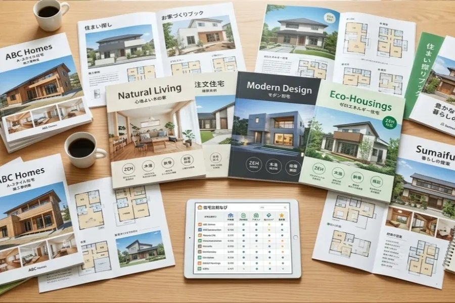 複数の住宅会社を比較する資料